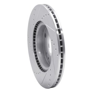 Hyundai Ioniq Brake Rotor (1) - Front Right - R1 Concepts - Drilled & Slotted - Silver - `17-`22